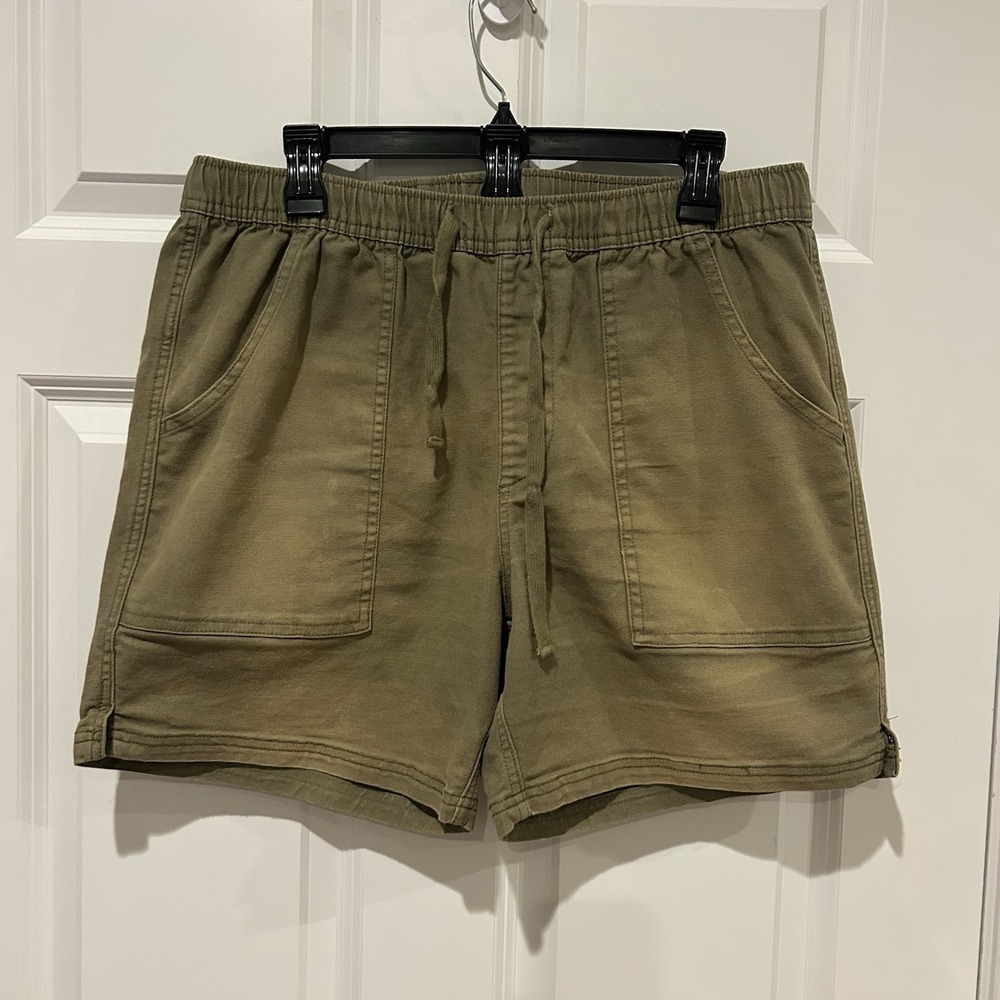 Katin Trails Shorts Mens Large Olive Canvas Casual Utility Hiking 6.5" Sun Faded